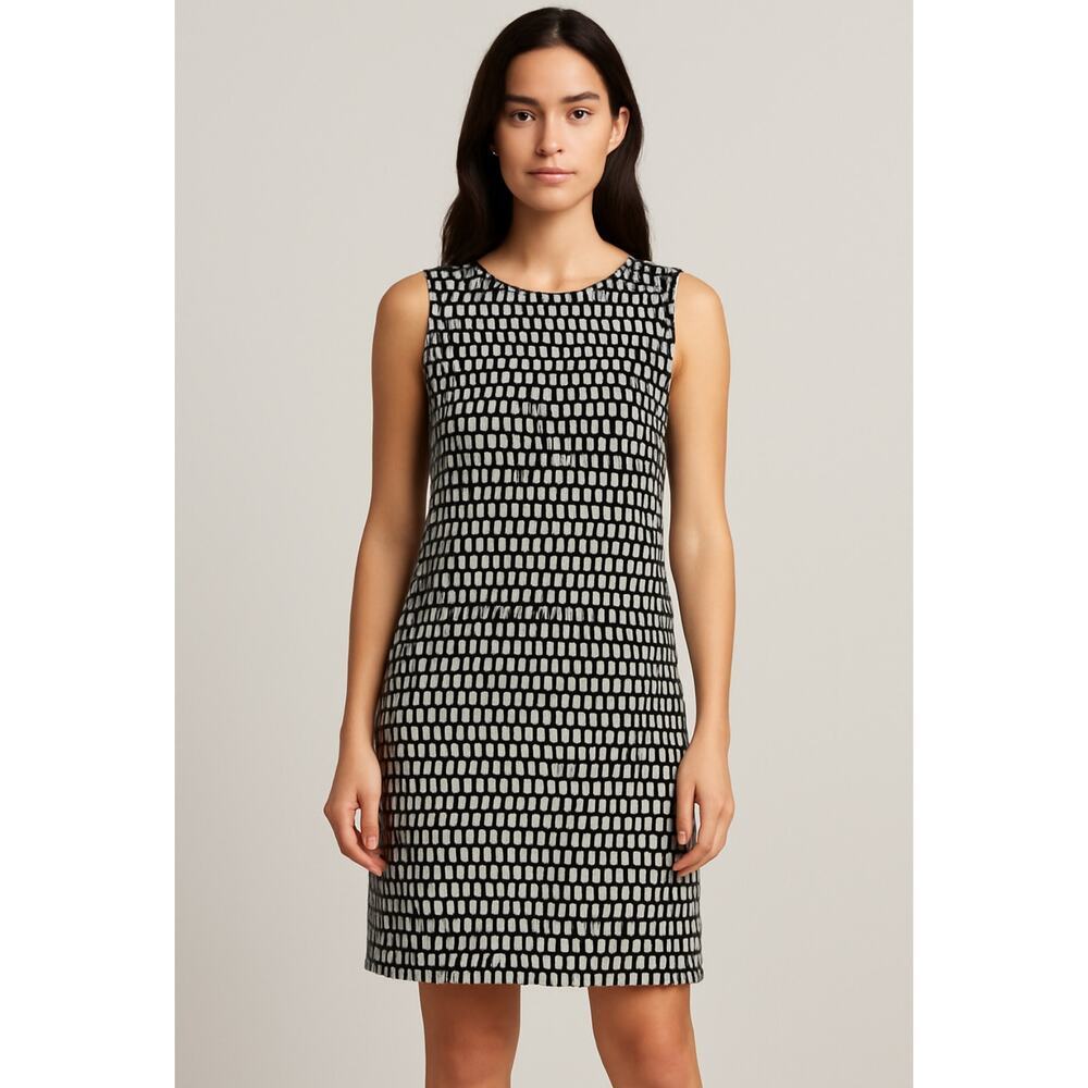 Tart Large Tile Print Midi Dress Black White Cut Out Modal Sleeveless Stretch